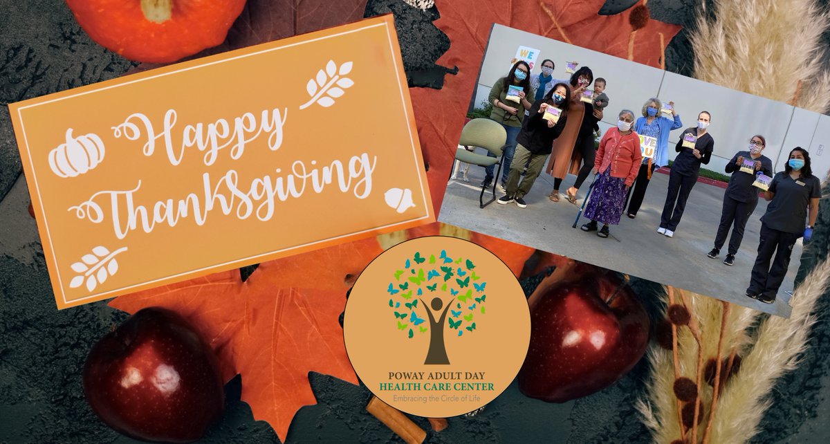 PowayADHC's tweet photo. Happy Thanksgiving to you all!  Our staff can’t wait to try out homemade face masks given to us by one of our precious, longtime participants. She claims it as her secret to her youthful looks at age 90! We are so grateful for all of our participants and families!#Thanksgiving https://t.co/258CUPwWxO