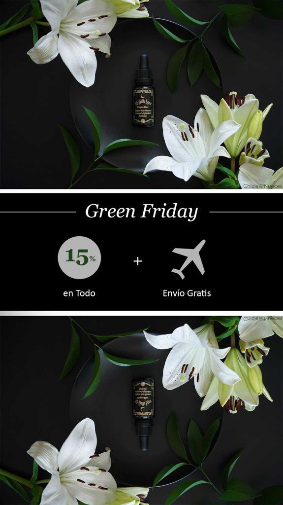 Disfruta del 15% de descuento en toda nuestra tienda con envío gratis y celebra junto a nosotros el #GreenFriday con un #ConsumoResponsable 👍👏 <a href="/biosplendor/">Biosplendor</a>