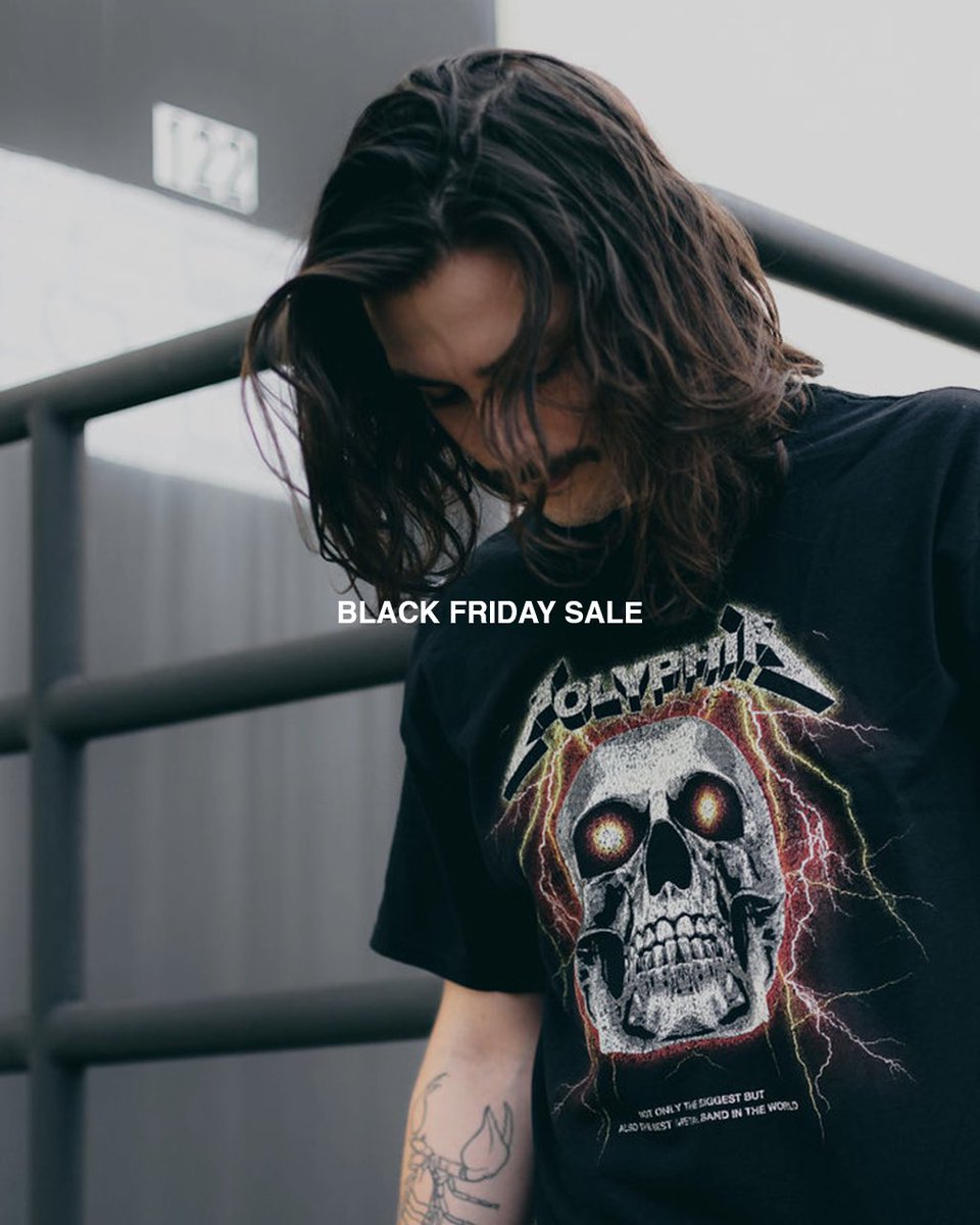 polyphia's tweet photo. Happy thanksgiving!! Black Friday merch sale is now live 

https://t.co/ts8lGfsYNx https://t.co/LRKRHfVqnG