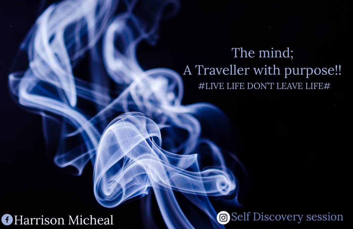 HarrisonMikheal's tweet photo. Our minds have embarked on journeys we still view impossible!!
#LIVE LIFE DON’T LEAVE#
#harrisonmicheal #selfdiscoverysession #livelifedontleavelife #quote #mindset #writer https://t.co/hDrDtpYrhA
