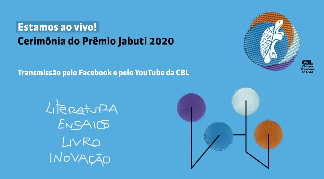 Começou! 🤩 Acompanhe a transmissão ao vivo do Prêmio Jabuti 2020 pelo YouTube: youtu.be/ISEHUbLS7fQ ou Facebook: facebook.com/camaradolivro/…. 😉  Você está torcendo pra quem? 

Usem a #premiojabuti2020