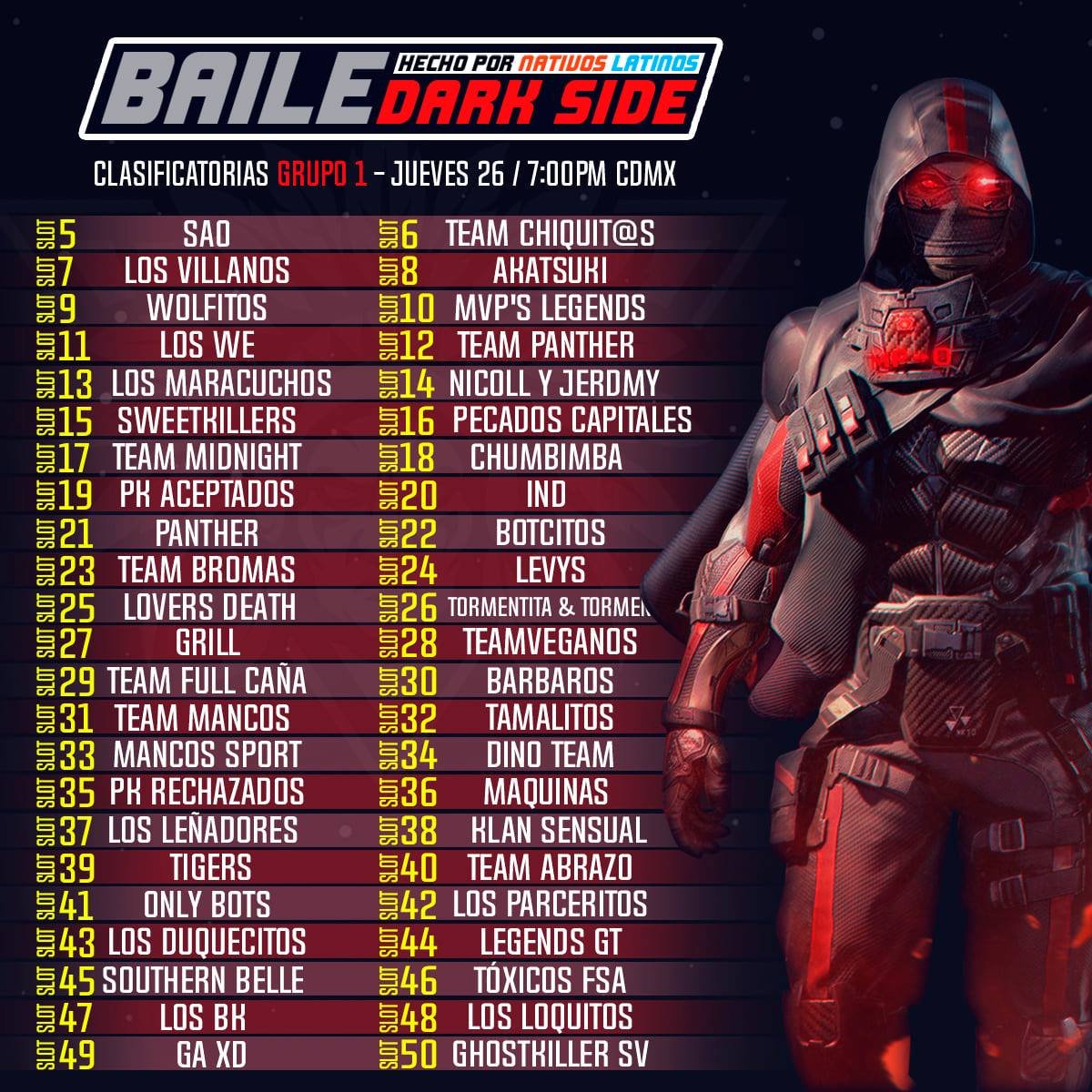 infinigamingcod's tweet photo. [@CODMobileLATAM] #TORNEO #CODMobile
💃BAILE DARK SIDE - CLASIFICATORIAS🕺
¡Nos vemos hoy con las Clasificatorias del Grupo 1 y 2!
🔸Grupo 1: 7:00pm CDMX - 2 Salas
🔸Grupo 2: 8:00pm CDMX - 2 Salas
¡Apoya a tu dúo favorito! 🥳 https://t.co/ScnhTnZFM0