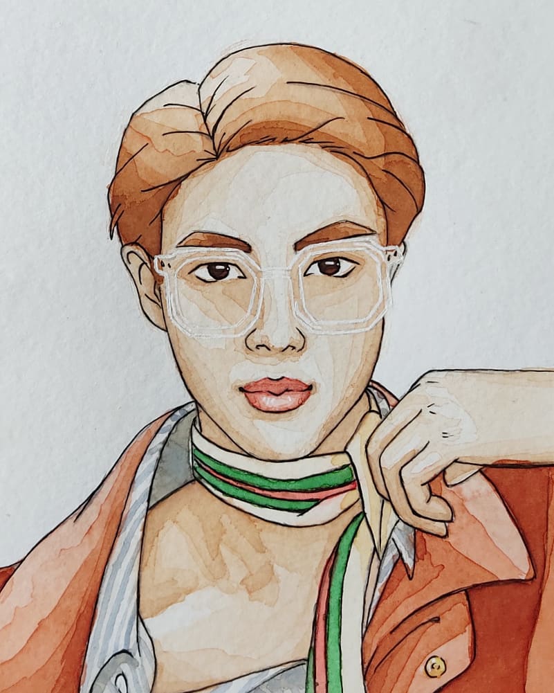 The_real_18's tweet photo. #jin #worldwidehandsome #bts #kpop #army #fanart #drawing #watercolor #btsfanart #art #BTSJIN #kpopfanart https://t.co/jRBuuZ7d5W