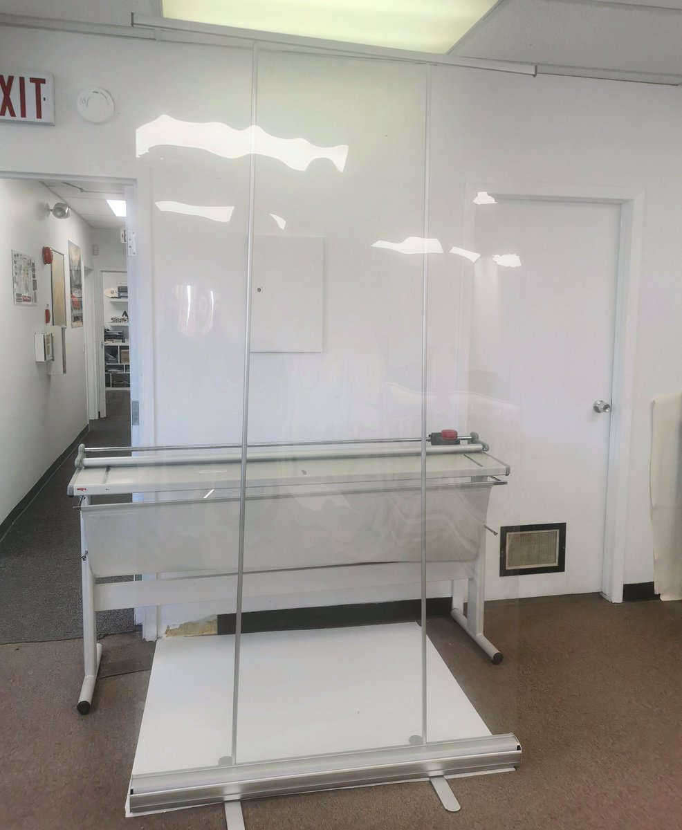 Check out this social distancing separation solution! 

We create portable full length clear barriers to help keep you safe from viruses. 

#calgaryprinting #calgarybusiness #yycbusinesss #yyc #calgary #localbusinessyyc #beltlineyyc #shopcalgary #buycalgary