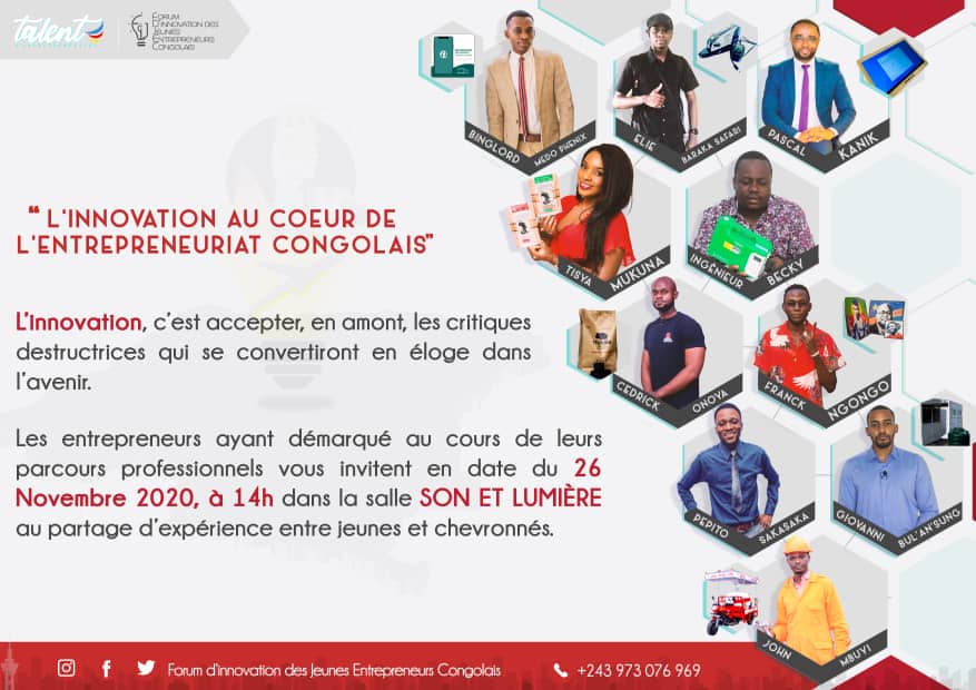 FFnjec's tweet photo. Le Coordon FNJEC a participé ce 26/11, au Forum de l'innovation des Jeunes congolais, FIJEC. Ds son mot, il a invité l'Etat à soutenir efficacemnt les jeunes innovateurs congolais, qui, pétris de talent, mais manquent par moment un bon accompagnement. @julienpalukucom @MinCMPMEA https://t.co/fyzuVd2pCT