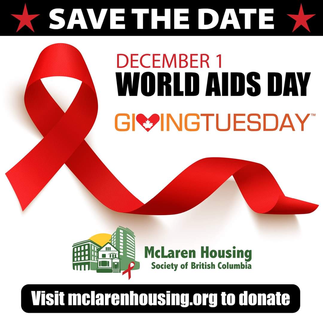 LLBP7's tweet image. This year, #GivingTuesday falls on #WorldAIDSDay, December 1. Your donation and support are needed more than ever. Please consider giving to @McLarenHousing on Tuesday...