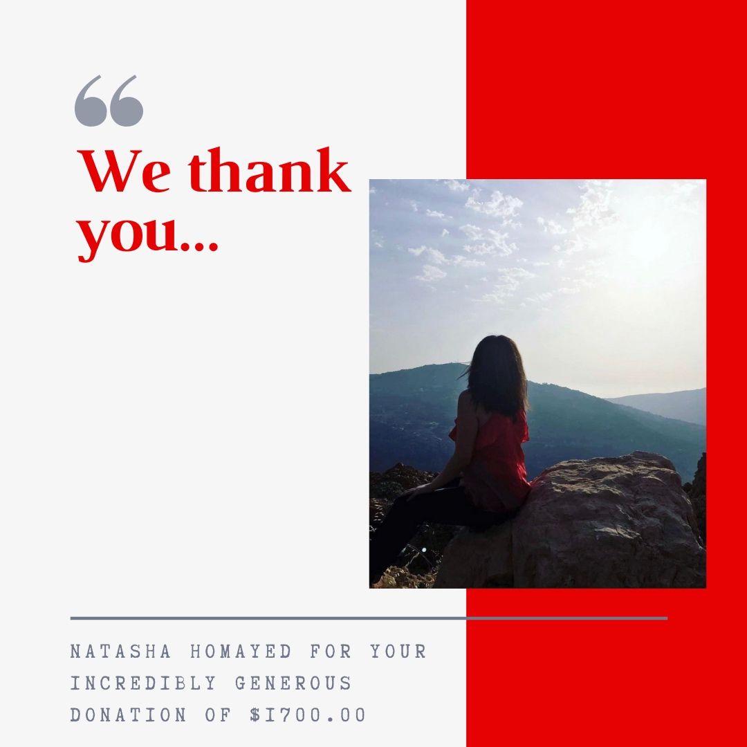 lebanonstrongca's tweet photo. A huge thank you to @natashahumayed and We Will Rise Again for donating a total of $1700 to the Lebanon Strong Campaign 🙏❤️

This is a great example of how a collective effort can go a very long way! 

Visit our GoFundMe page to contribute 👏🏼 https://t.co/yXWYfNOkvy