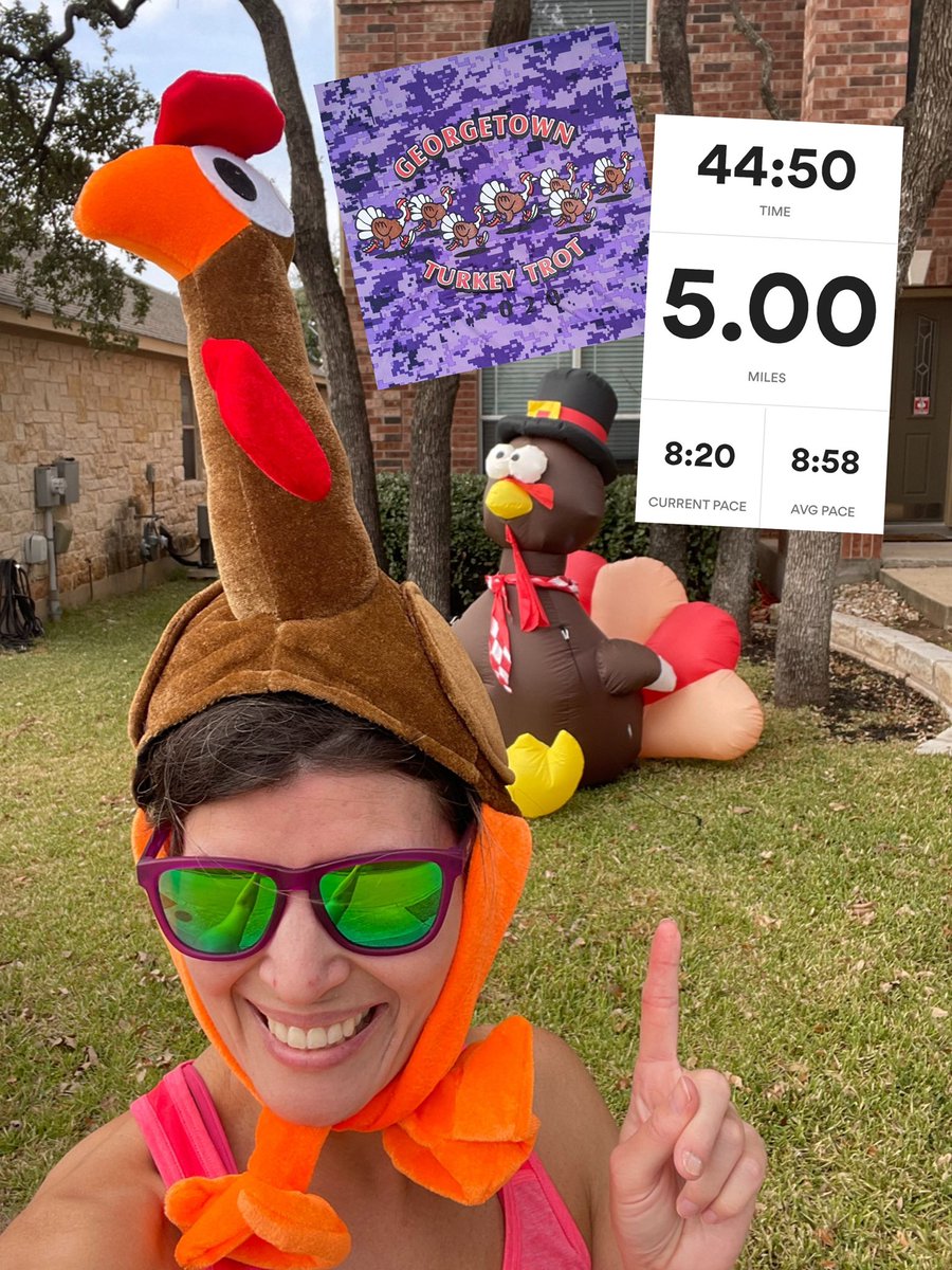 Started off #Thanksgiving2020 with the first of 2 virtual Turkey Trots! Loved the cool weather this morning for the <a href="/Gtownrunclub/">Georgetown Running</a> #GeorgetownTurkeyTrot! 5 miles | 44:50 | 8:58 pace. Pushed stop on my timer, pushed start a couple seconds later, and kept going for #TurkeyTrot 2!