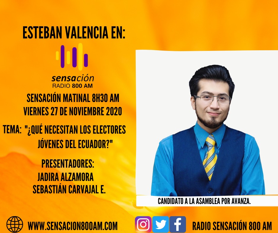 SensacionMatina's tweet photo. #ENTREVISTA ⤵️

Mañana estaremos con @estebi2705  por el #PartidoAvanza con el tema: ¿Qué necesitan los electores  jóvenes del Ecuador?

Escúchanos por 👉 https://t.co/GwUMO50s8o
Sigue la entrevista por https://t.co/Q7bBfqbVWs

#entrevista #candidato #Política #juventud
#asamblea https://t.co/wzedcxQxOj