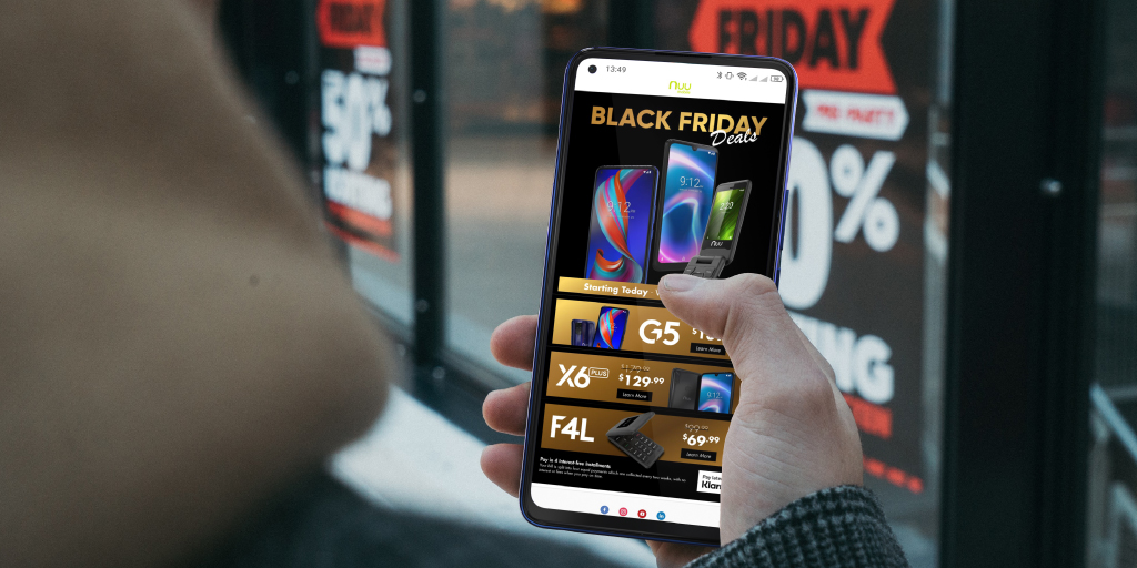 NUUMobile's tweet photo. Are you ready? Enjoy #BlackFridayDeals on the #NUUMobile website! Get your holiday shopping done early! Shop now: https://t.co/QBohpOpiw3
#BlackFriday #NUUG5 #X6PLUS #F4L https://t.co/N7ESyWGmh6