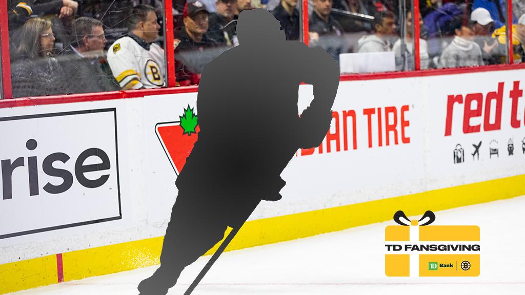 Thank you for being the best fans in the world and helping us celebrate #TDFansgiving! Final prize of the day: we're giving away a game-used stick from this defenseman who is in his second stint with the Bruins. Guess who and RT to win. Rules: bbru.in/3nY55s3