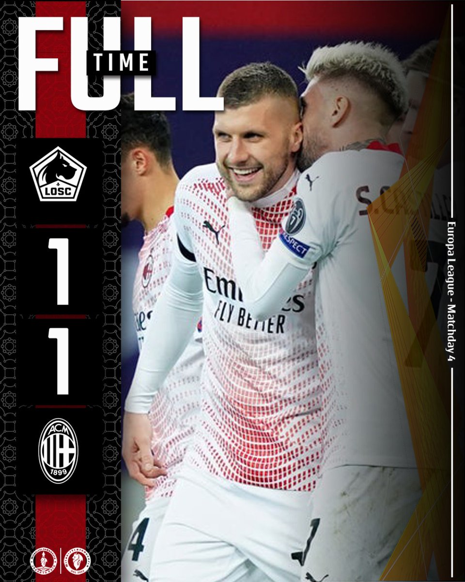 AC Milan berbagi poin di markas Lille dalam laga #UEL dengan hasil imbang 1-1.

Hingga matchday keempat, Milan berhasil mengoleksi 7 poin dan bertengger di peringkat kedua klasemen grup H.

Gimana komentar pertandingan semalam?

#ACMilan #WeAreACMilan #Milanisti #MilanistiOrId