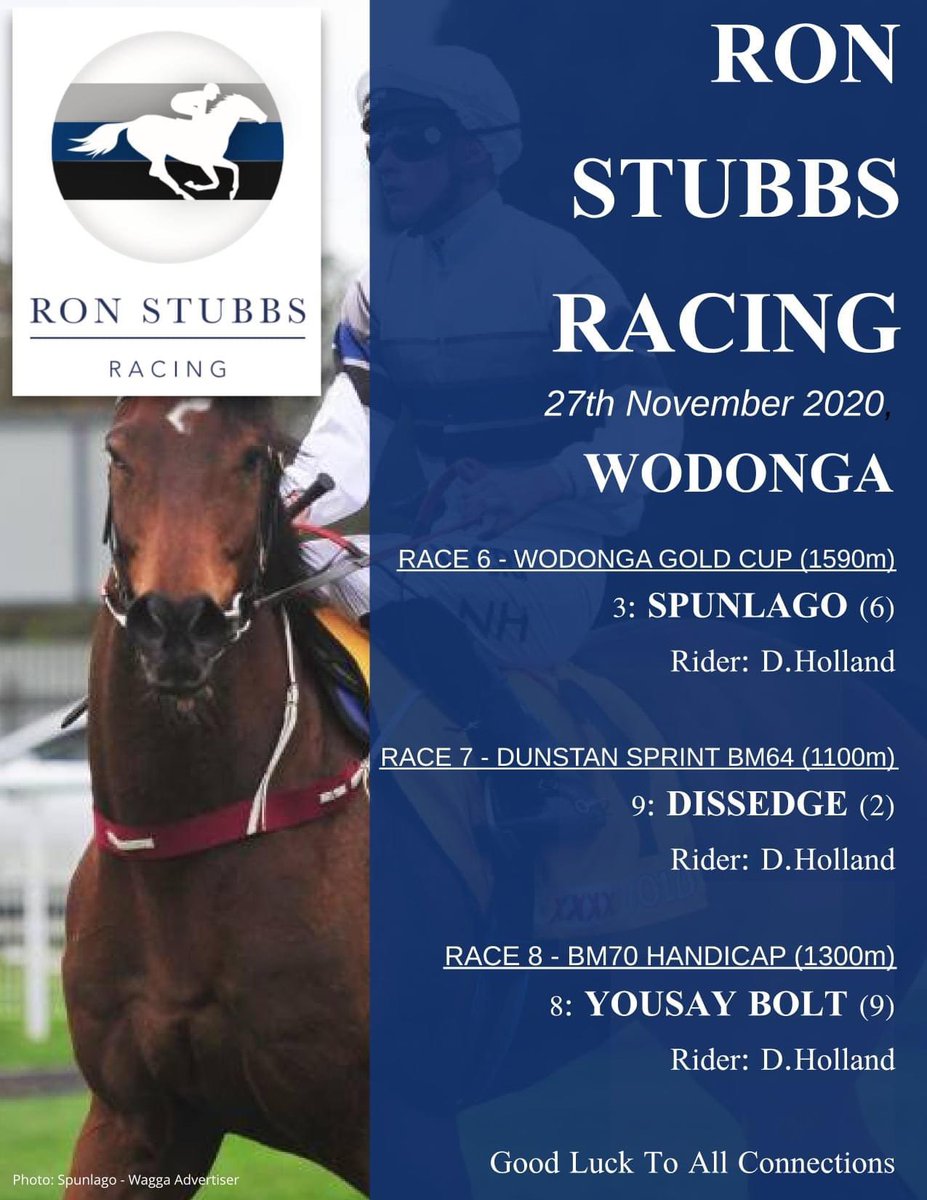 Racing at <a href="/racingwodonga/">Racing Wodonga</a> best of luck to connections