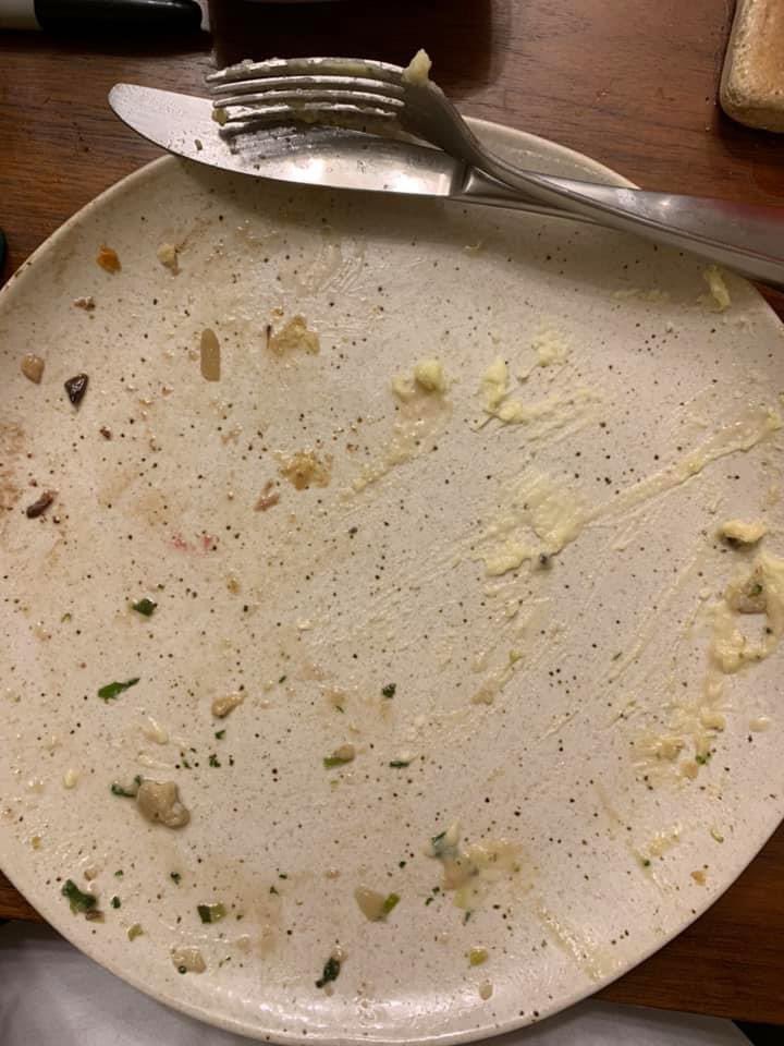 whatdatis1's tweet image. Duck leg confit, mashed potatoes with duck gravy, broccoli casserole, mushroom and leek stuffing, crispy brussel sprouts with duck skin cracklings and balsamic glaze, deviled egg, cranberry sauce.