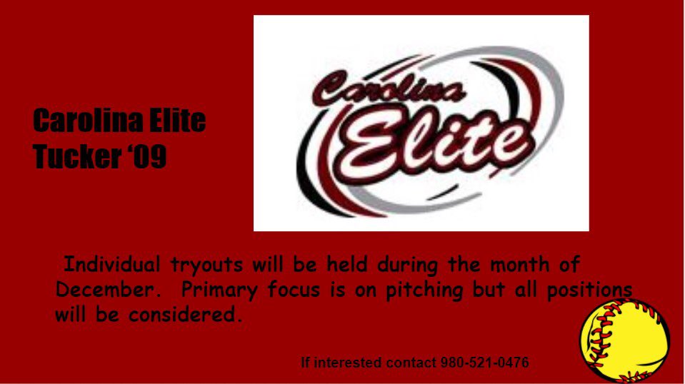 TuckerElite's tweet photo. Tryouts coming soon!! Carolina Elite Tucker @CarEliteNCorg @teacherchik3 @Stucker1212 https://t.co/XpMpqM3aOw
