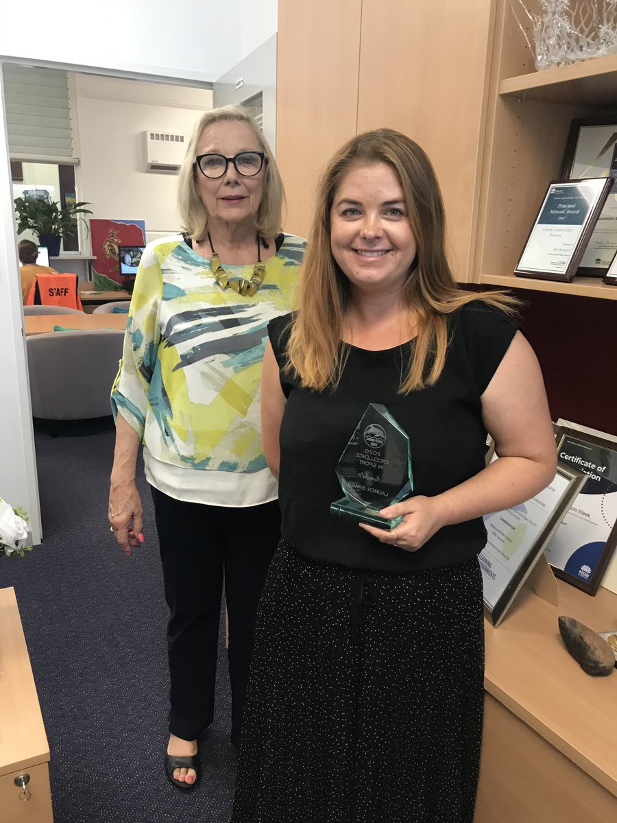 Congratulations to Miss Lauren Brash on her Excellence in Sport award from the Sydney Coastal PSSA.