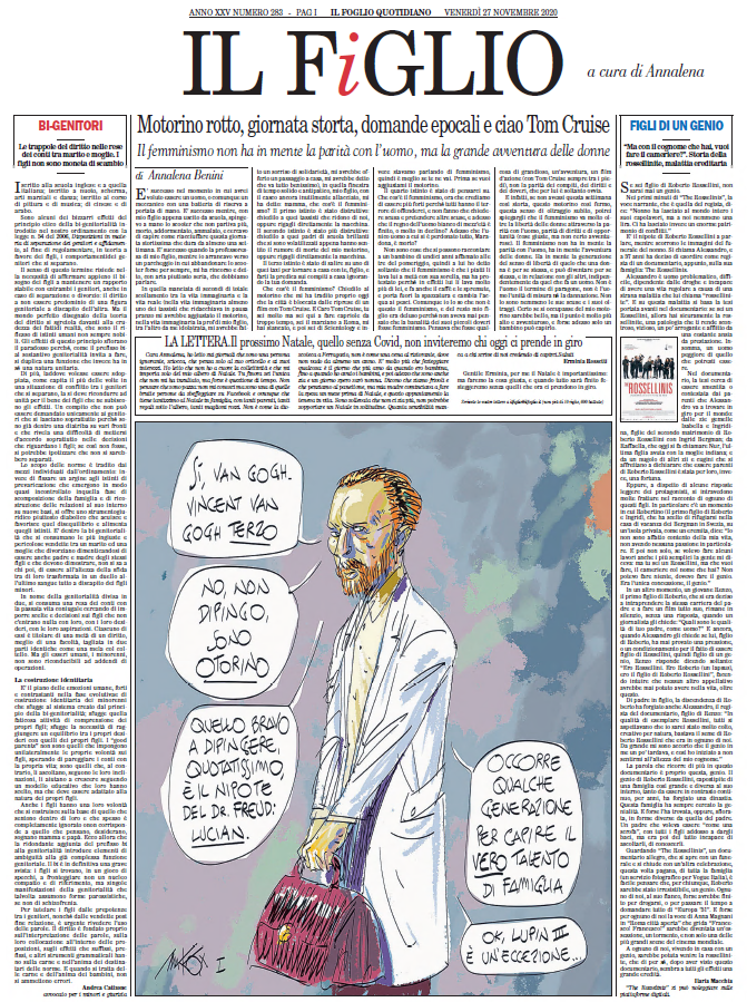 C'è Il Figlio nel Foglio di oggi, l'inserto a cura di @annalenabenini che oggi ospita Andrea Catizone e Ilaria Macchia. Come sempre c'è anche l'immancabile vignetta di <a href="/makkox/">makkox</a>. Il digitale qui 👉 ow.ly/MWda50Cw8Kn