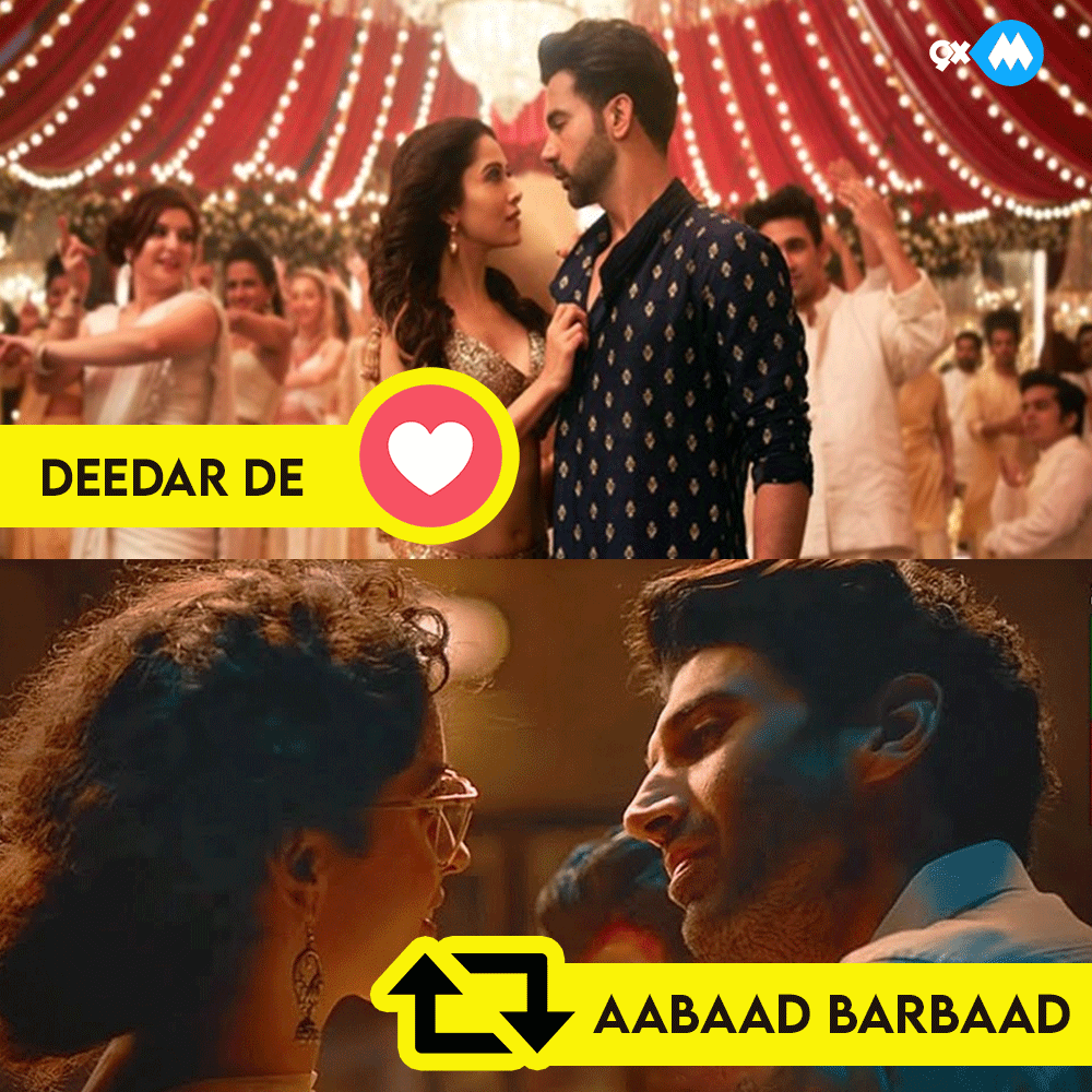 9xmHaqSe's tweet photo. Both the songs are amazing but which one is your favorite? #DeedarDe #AabaadBarbaad #Chhalaang #Ludo https://t.co/5dfVo4JsR4