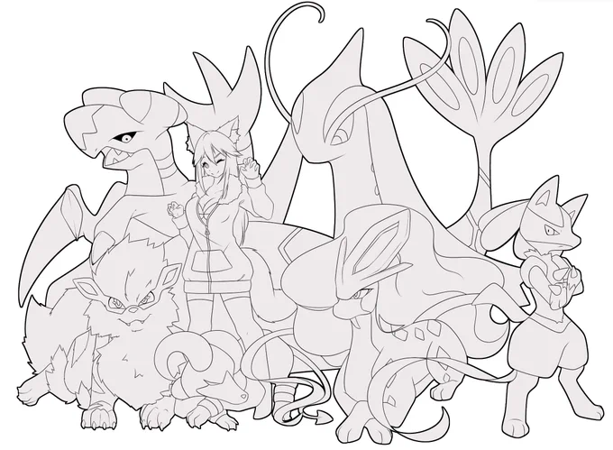 Aaahh it's 4 am and it took me so many hours! ;3;
I'll start coloring it tomorrow! ^^ 