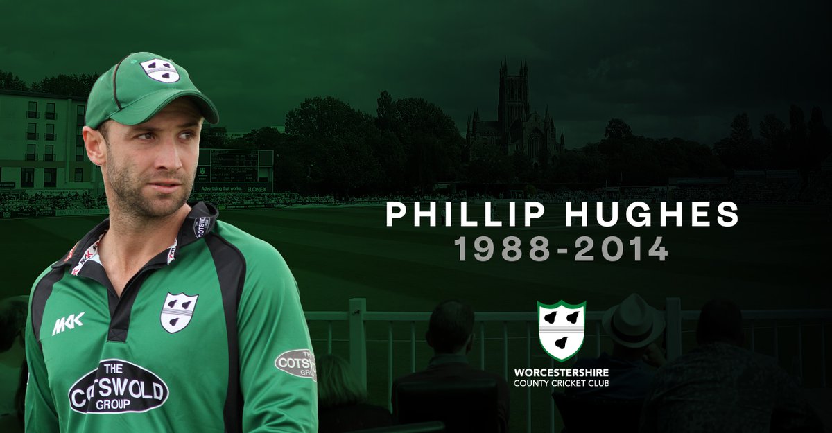 WorcsCCC's tweet image. Remembering Phillip Hughes today #63NotOutForever