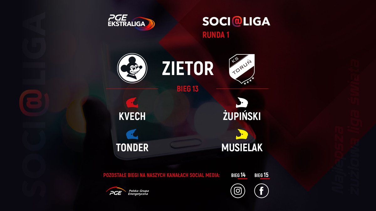 #socialiga <a href="/FalubazZG/">Falubaz Zielona Góra 💛💚</a> - <a href="/KS_Torun/">KS Toruń</a>
👉 Głosujecie poprzez komentarze, wpisując JEDNO NAZWISKO  (zawodnika z grafiki) i dodajecie #PGEEkstraliga 
🔝 Zawodnik z największą liczbą głosów otrzymuje 3 punkty, kolejni odpowiednio 2 i 1 punkt
⌚️ Koniec głosowania: godz. 14:00!