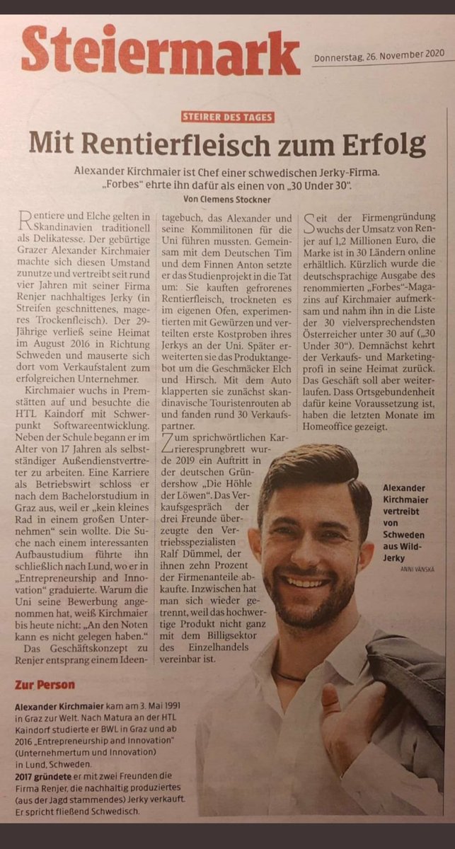 SusanneSCHAFFE2's tweet photo. Gratuliere @newventureman zum Forbes Ranking und zum "Steirer des Tages"! 💚
#StyriaRocks
Quelle:Kleine Zeitung https://t.co/HrKj7OAV4p