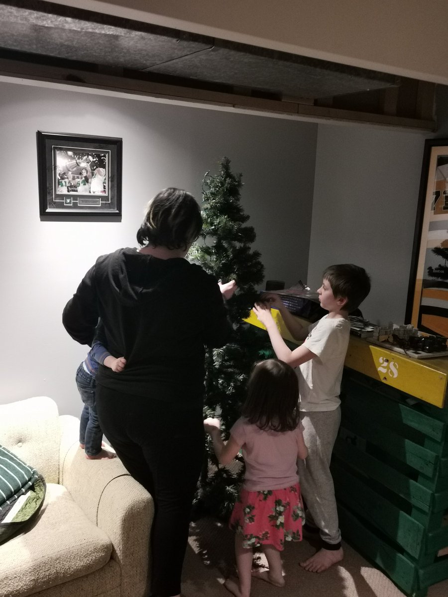 Safimod's tweet photo. I may not like Christmas, but these cuties sure do. So this year, we're setting up the tree early, and they're even putting it up in my man cave

It's 2020 - I'll let them have all they joy they can find. (Cc: @krystal_safinuk) https://t.co/8IzjRh49Al