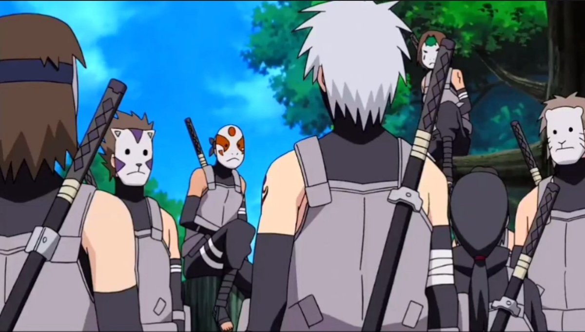 hausofitachi's tweet photo. Wtf were these anbu thinking showing up to work and there's just a fucking baby w a ponytail clocking in https://t.co/pTXdIiVu7e