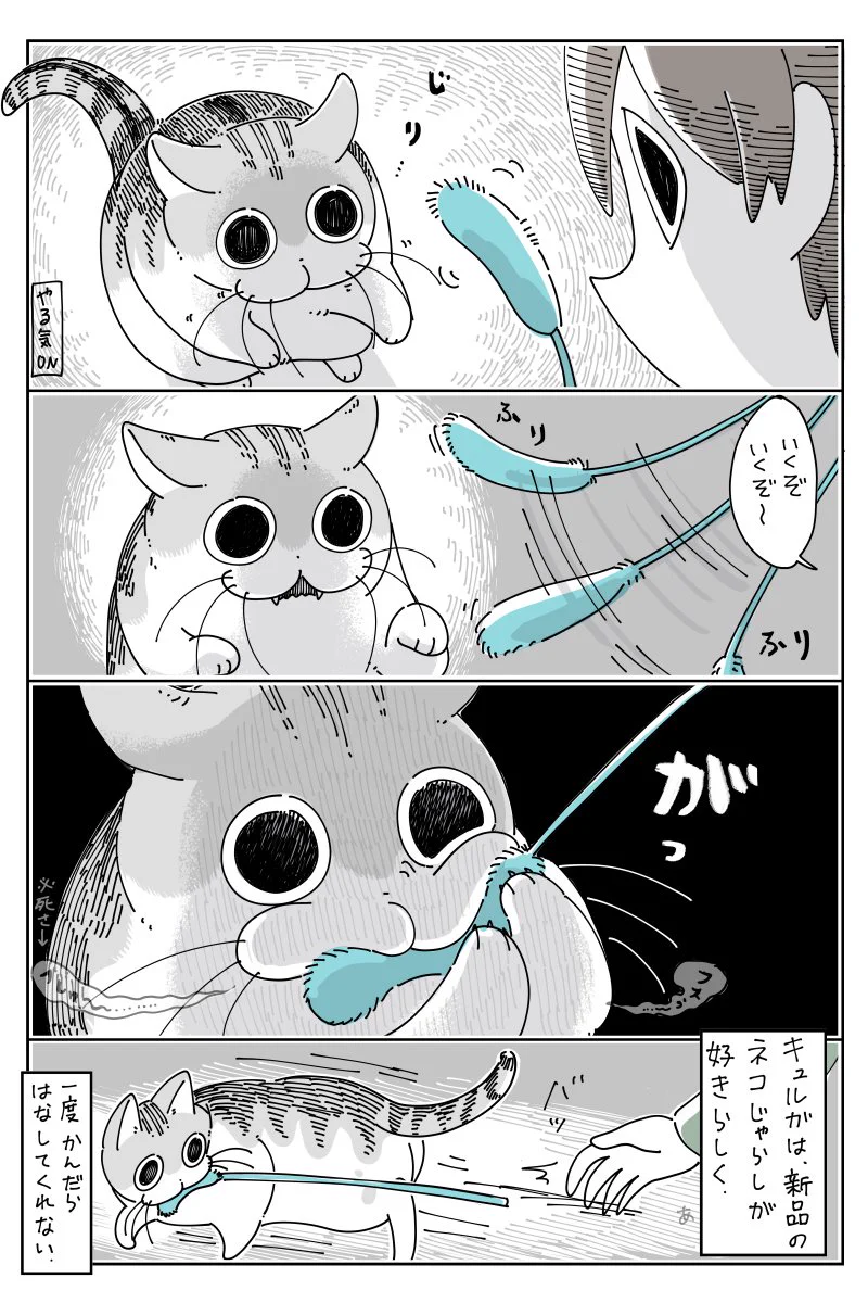 新品の猫じゃらしだとテンションも上がる？www可愛すぎて癒される猫漫画！