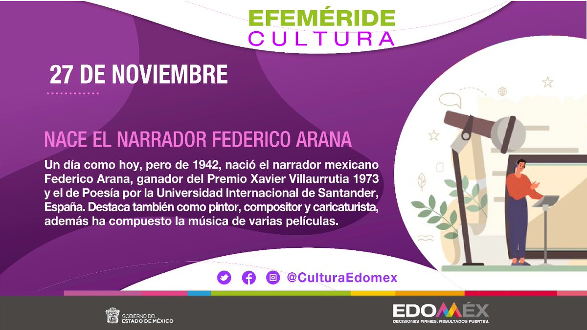 Un día como hoy, de 1942, nació Federico Arana, escritor, caricaturista, músico, compositor y pintor. Autor de la novela