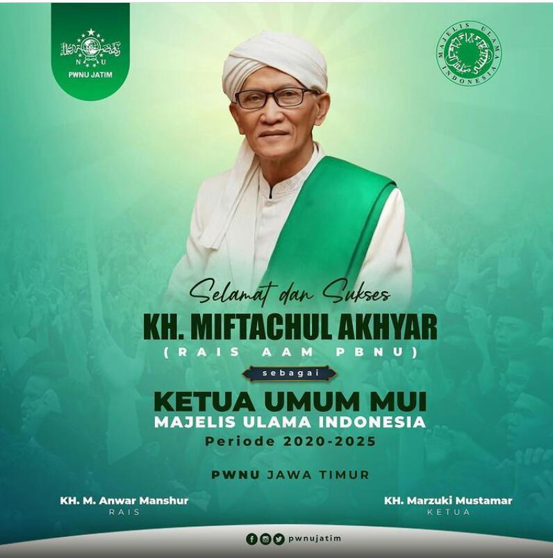 Alhamdulillah, Selamat Kpd KH Miftachul Akhyar atas terpilih sbg Ketua Umum <a href="/MUIPusat/">MUI DIGITAL PUSAT</a> 

Dgn terbentuknya pengurus MUI yg baru berharap kedepan ulama-ulama radikalis &amp; ekstrimis bisa ditertibkan. 🙏