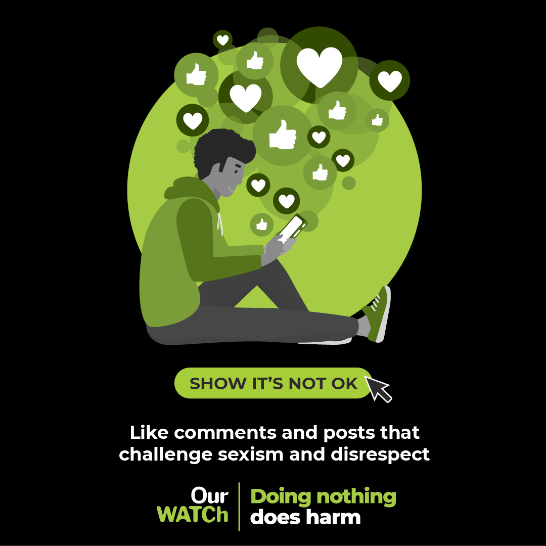 SHOW it's not ok.
Support Women
Speak Up
#DoingNothingDoesHarm
#16Days16Ways
doingnothingdoesharm.org.au