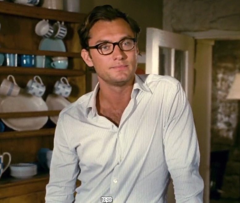 jude law in glasses from the holiday lives rent free in my mind.