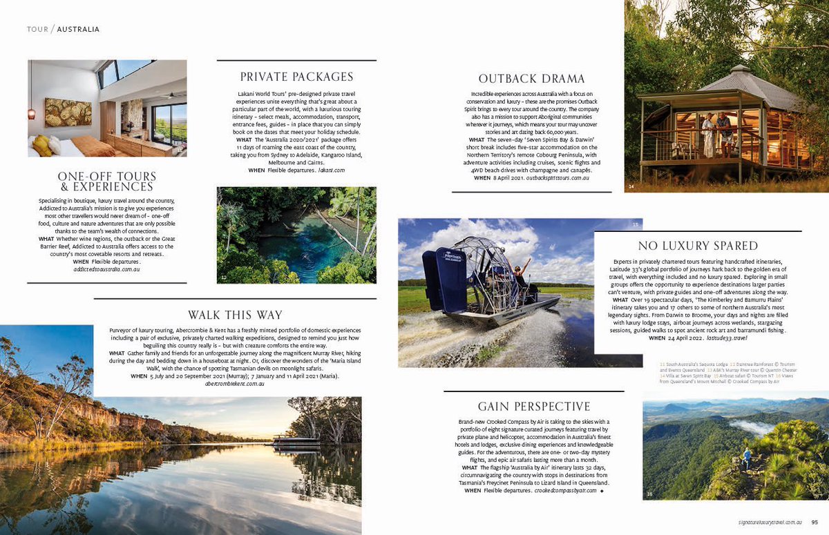 CrookedCompass's tweet photo. Have you picked up your latest copy of @signatureluxury magazine? Be sure to check out the ‘See Australia in Style’ section for some mind blowing experiences in Australia including our very own Crooked Compass by Air section! https://t.co/fd5JbfqBZd