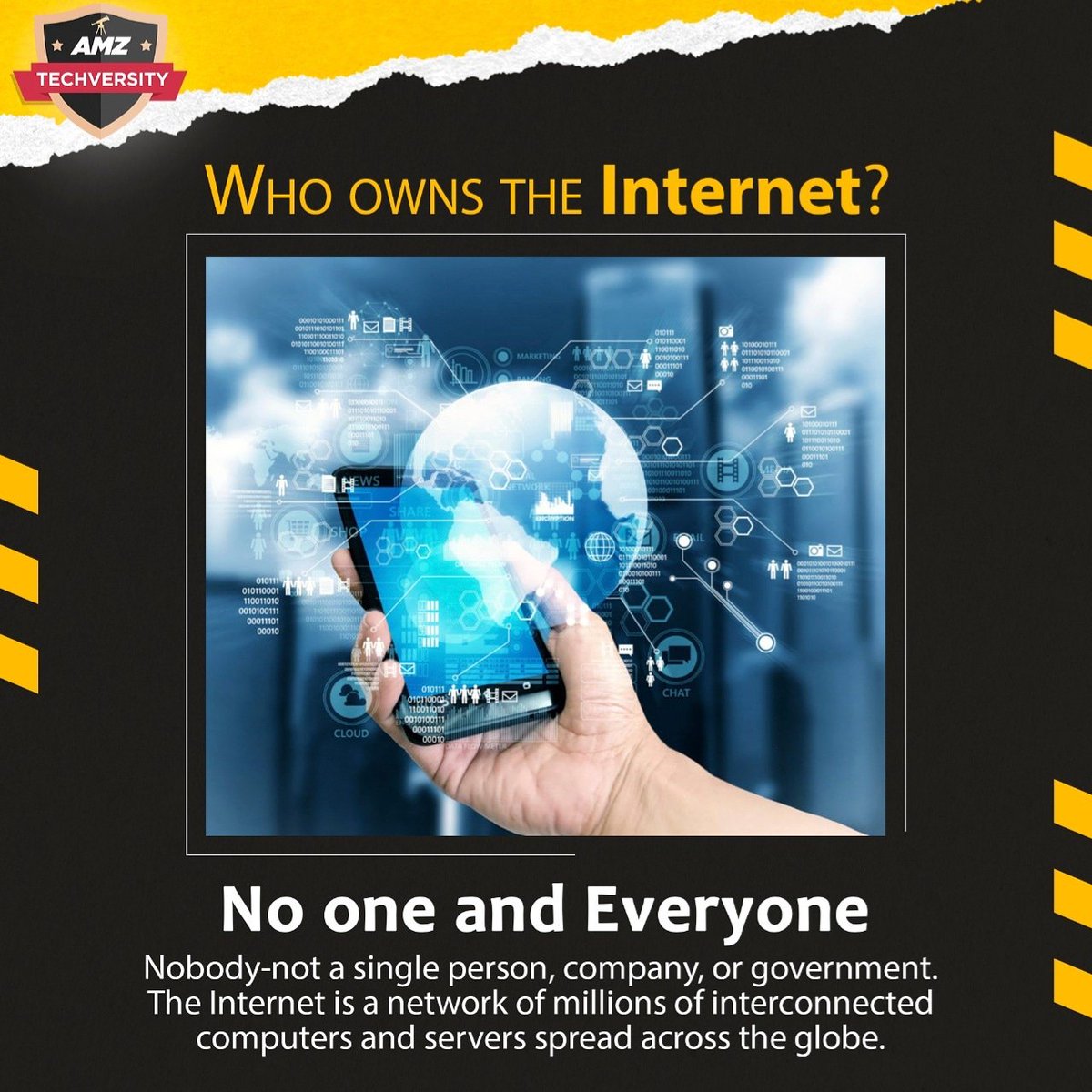 TechversityAmz's tweet photo. A nonprofit international group called the Internet Society does watch over the global network, establishing protocols(a system of rules for sharing data) and promoting its evolution and access to everybody. https://t.co/y2C90Qn1Qp