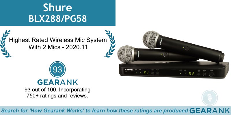GearankMI's tweet photo. The Shure BLX288/PG58 is the Highest Rated Wireless Mic System with 2 Mics:
https://t.co/6nYER0dgqE

@shure @shuresystems #shure #shuresystems #BLX288PG58 #BLX288 #PG58 #WirelessMicrophoneSystem #WirelessMicrophone #WirelessMic #WirelessMicSystem #HandheldMics #HandheldMic https://t.co/lTNP8wrSl0