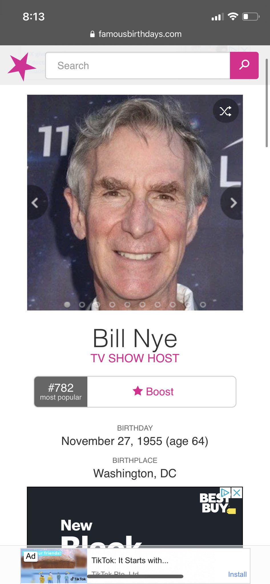 Happy birthday to Bill Nye the science guy and Bill Nye the science guy ONLY   