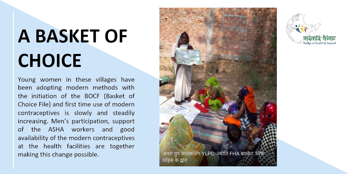 MamtaHIMC's tweet photo. We trained ASHAs across 40 villages of #Banda, #UttarPradesh on the importance of #basketofchoice for the Young and Low Parity Women. They have rolled it out on the field, creating awareness and empowering young women to make an informed choice. #YLPC
@leenauppal2 https://t.co/8RPcvlwIVu