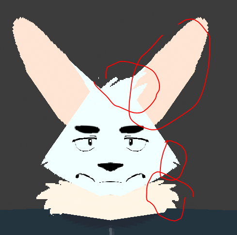 first, textures (albeit the current one is a placeholder):the model highly relies on transparent textures for shapes and extra details (highlighted) while keeping polys to a minimum, as they're essentially just images being projected to the faces