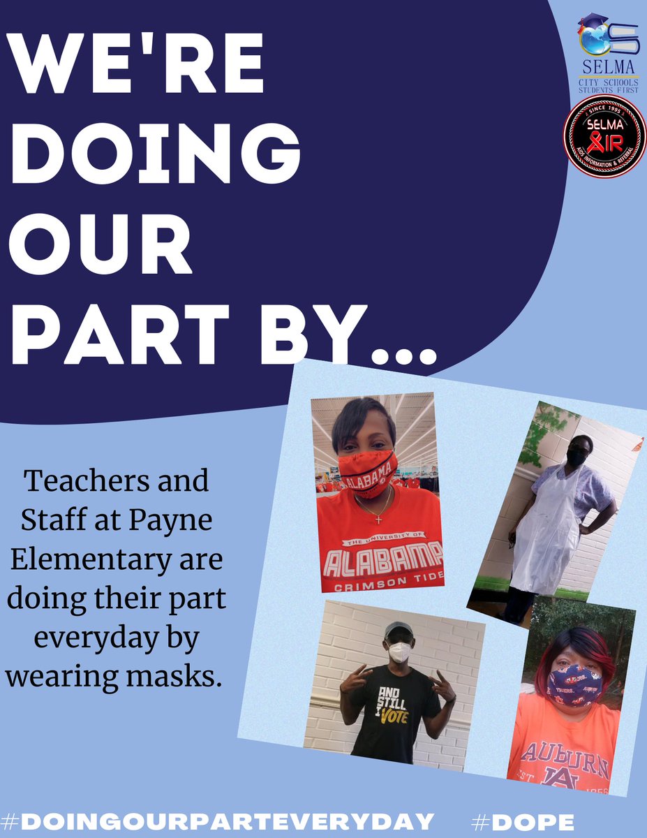 SelmaSchools's tweet photo. Team Payne is doing their part! Are you? #doingourparteveryday #DOPE #TeamSelmaConnected  @PayneSchool https://t.co/7VDkkTGVMK