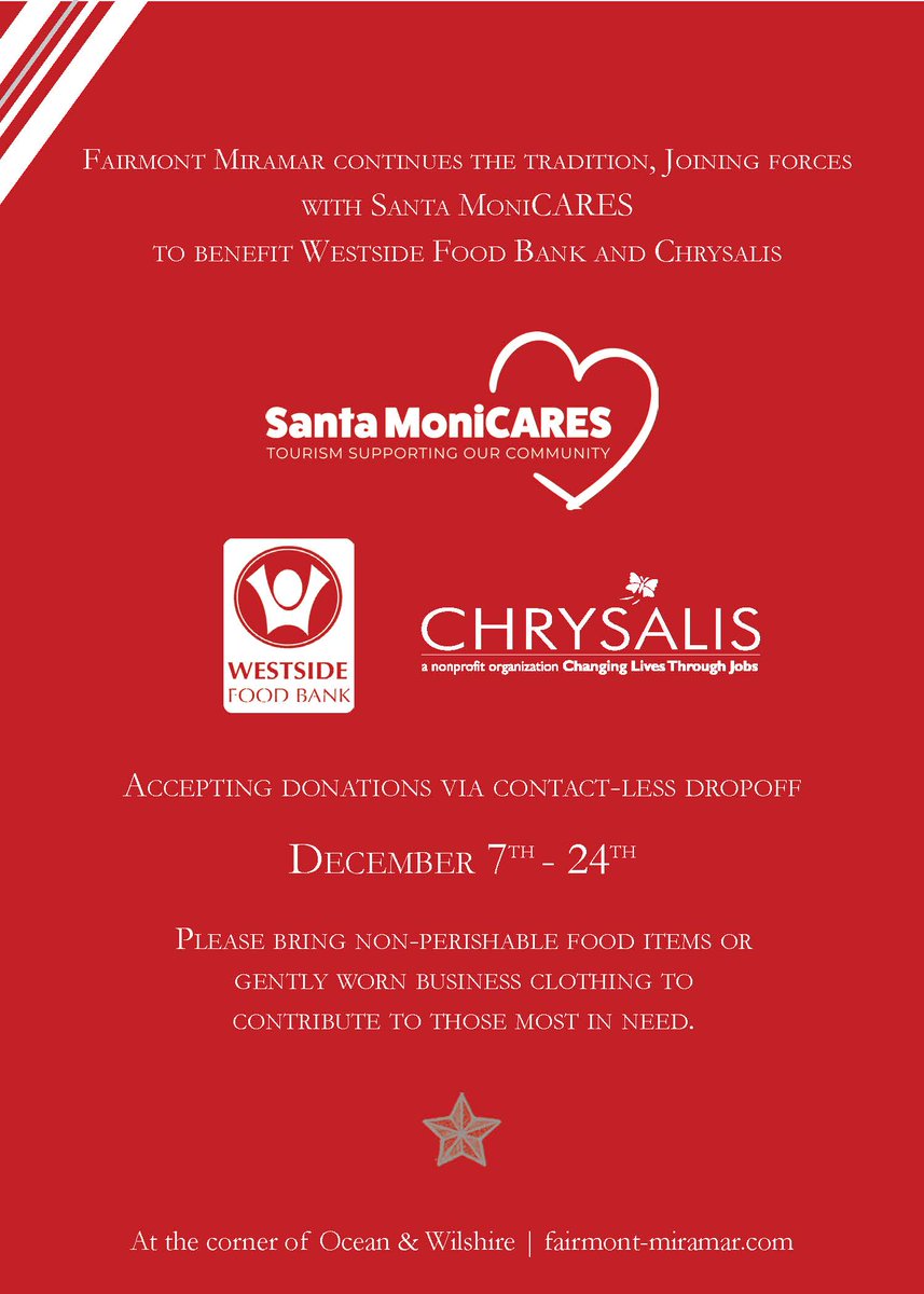 The Miramar will miss seeing everyone at our Meet Me Under the Fig Tree this year, but we still look forward to donating much-needed food and clothing to our local community!