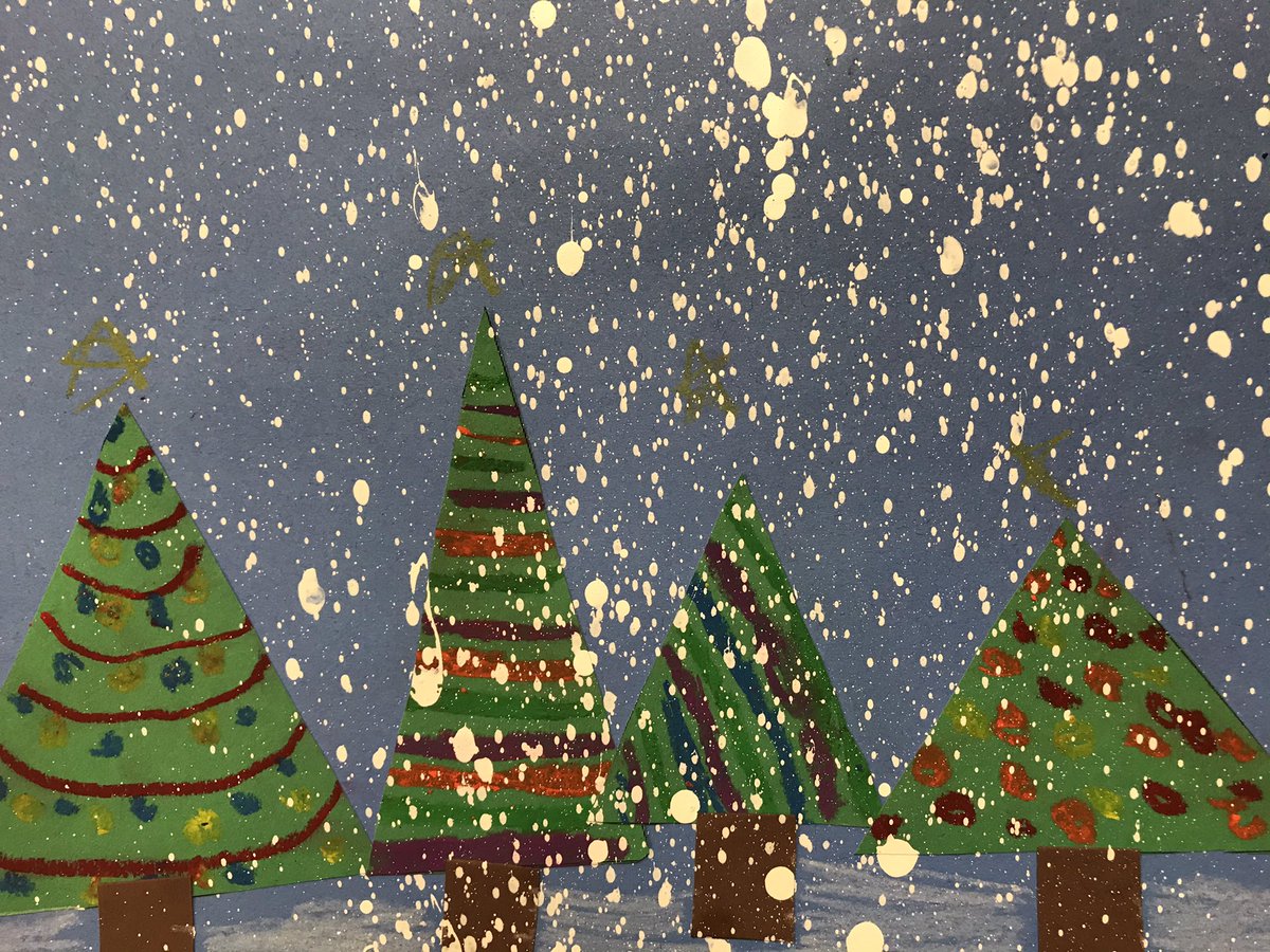 RBESartJohnson's tweet photo. Color Wheel Christmas Trees Kindergarten #redbud132 https://t.co/2y7l1HhnMA