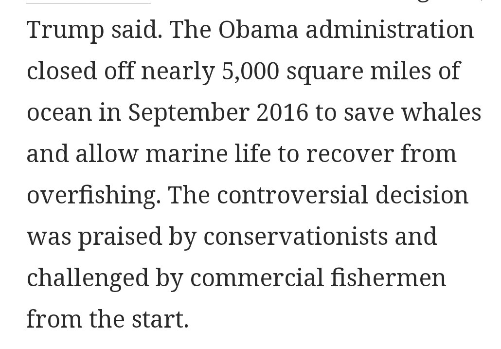 Back to the post. It was dropped on June 4th. Who showed up in Maine on June 5th?Trump made a special trip here to curiously open fishing waters off the coast of Maine that OBAMA had closed off to protect marine wildlife.We all know Barack could care less, so why the closure?