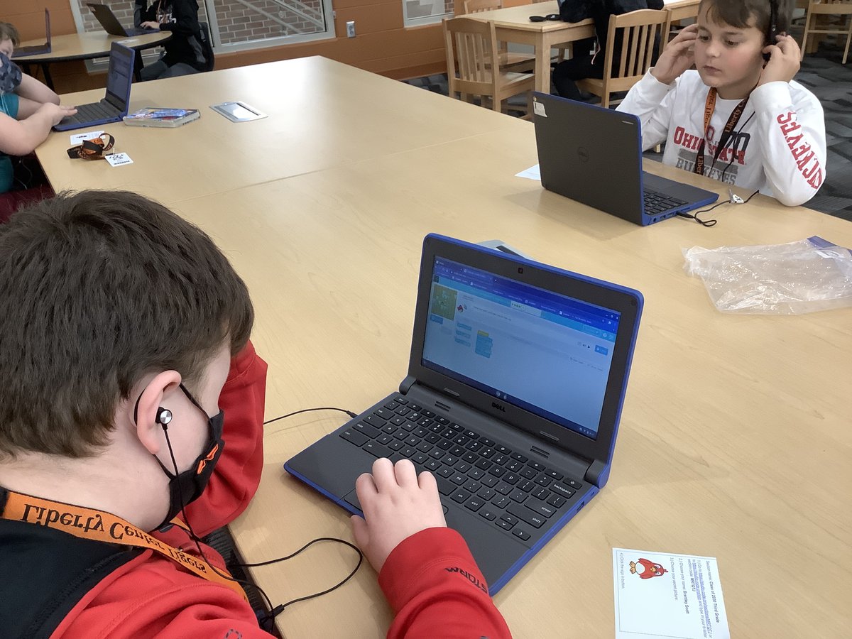 lctigertech's tweet photo. Liberty Center students participated in the @hourofcode this month.  They now have the opportunity to work on their coding and computer science skills all year long, thanks to the wonderful resources at @codeorg  #lcstem https://t.co/99t2cR418R