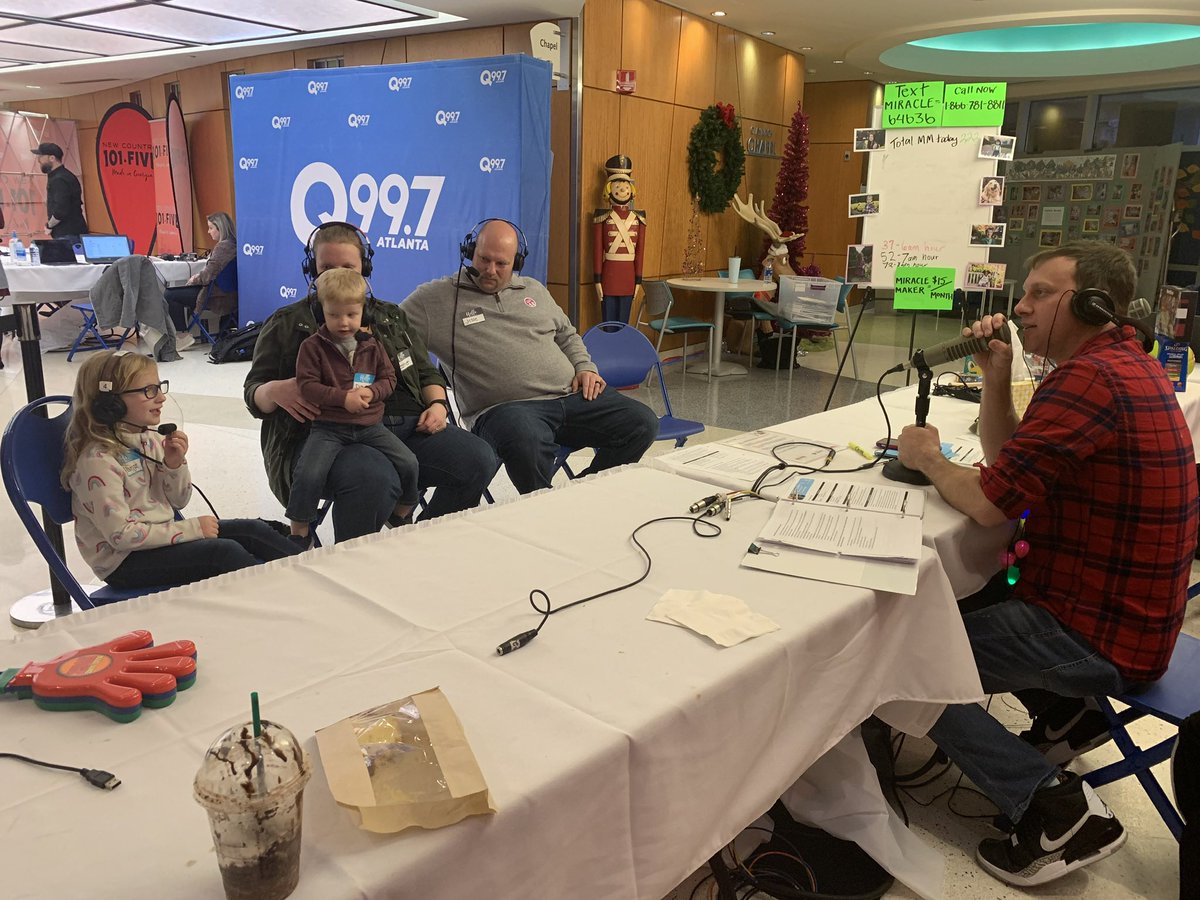 Q997Atlanta's tweet image. So far so amazing for the #Makingmiracles Radio Thon! 

Become that miracle maker for these families! 

📲Text MIRACLE to 64636

$15 a month from you is a huge deal for @childrensatl !! - @adambombshow