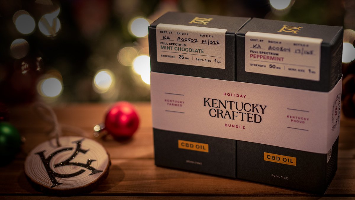 kycraftedco's tweet photo. Our Holiday Bundle makes a great gift for those looking to give something a little different this year. Includes two of our premium CBD oils, Peppermint and Mint Chocolate!

Available on our website and includes free shipping. 
#kentuckycrafted #kycrafted #kycraftedco https://t.co/HuPZqisrwL