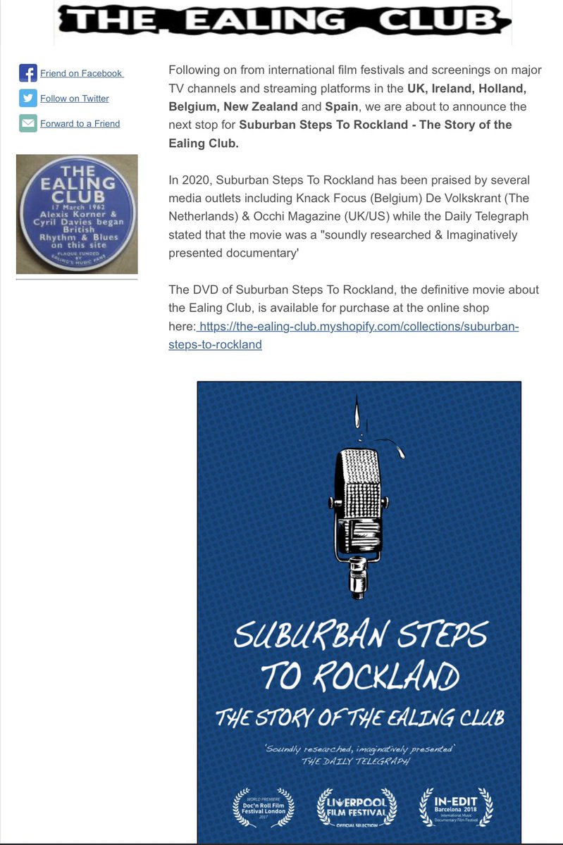 COMPETITION TIME! The movie ‘The story of the Ealing Club - Suburban Steps To Rockland’ will soon be reaching another Euro TV broadcaster: which one? Some clues in the newsletter: mailchi.mp/ealingclub/the… here folks can sign up &amp; boost film + LIVE MUSIC 2021 👍<a href="/GHusband/">Gary Husband</a> <a href="/jmcl_gtr/">John Mclaughlin</a>