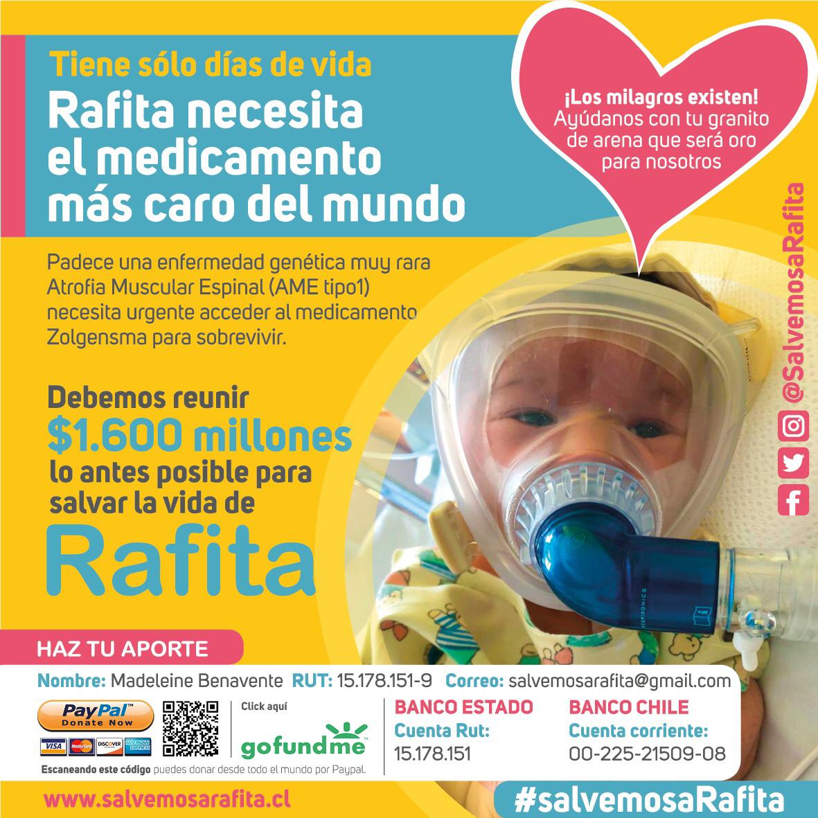 salvemosarafita's tweet photo. ♥️Atentxs a las 14 horas con un IMPORTANTE TUIT que subiremos! Les pedimos POR FAVOR todo el RETUIT posible para que #SalvemosaRafita
@metrodesantiago @ivanguerrerom @chico_perez @kingarturo23 @Jpcrettiino  @gutierreznacho @carolinagutierr @mgsubercaseaux @humbertosichel 🙏♥️👶🙏 https://t.co/156aL1ZhIC