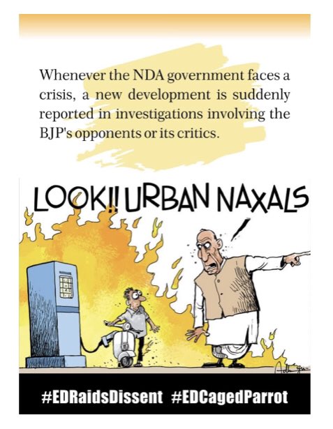 naseermulky's tweet photo. Whenever the NDA government faces a crisis, a new development is suddenly reported in investigations involving the BJP’s opponents or its critics. #EDRaidsDissent #EDCagedParrot https://t.co/E0NdqieiWu