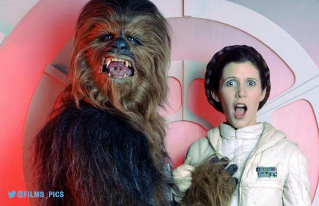 RT @Film_Pics: Chewbacca(Peter Mayhew) et princesse leia (Carrie Fisher), #behindthescenes. https://t.co/NN8iKE0nxJ